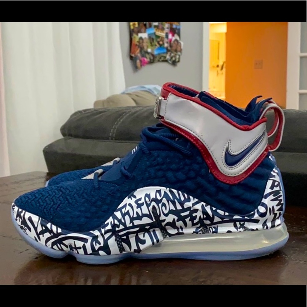 LeBron 17 "Cold Blue" Basketball Shoe